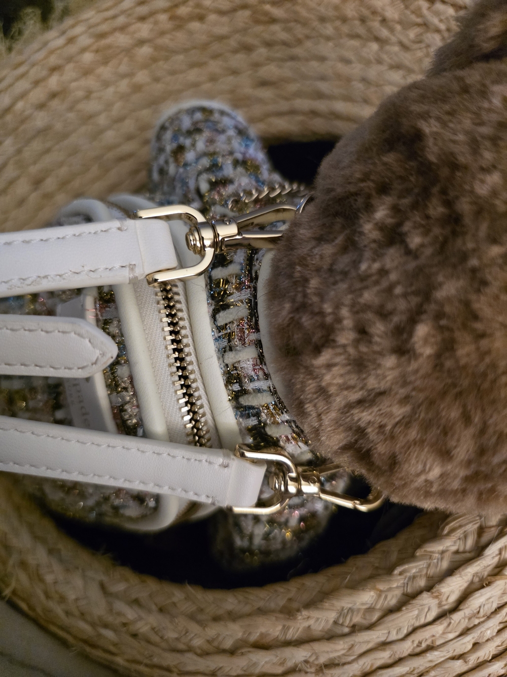 kate spade Teddy Bear Crossbody Bag in Brown with Pink Accents - Picture 5 of 14